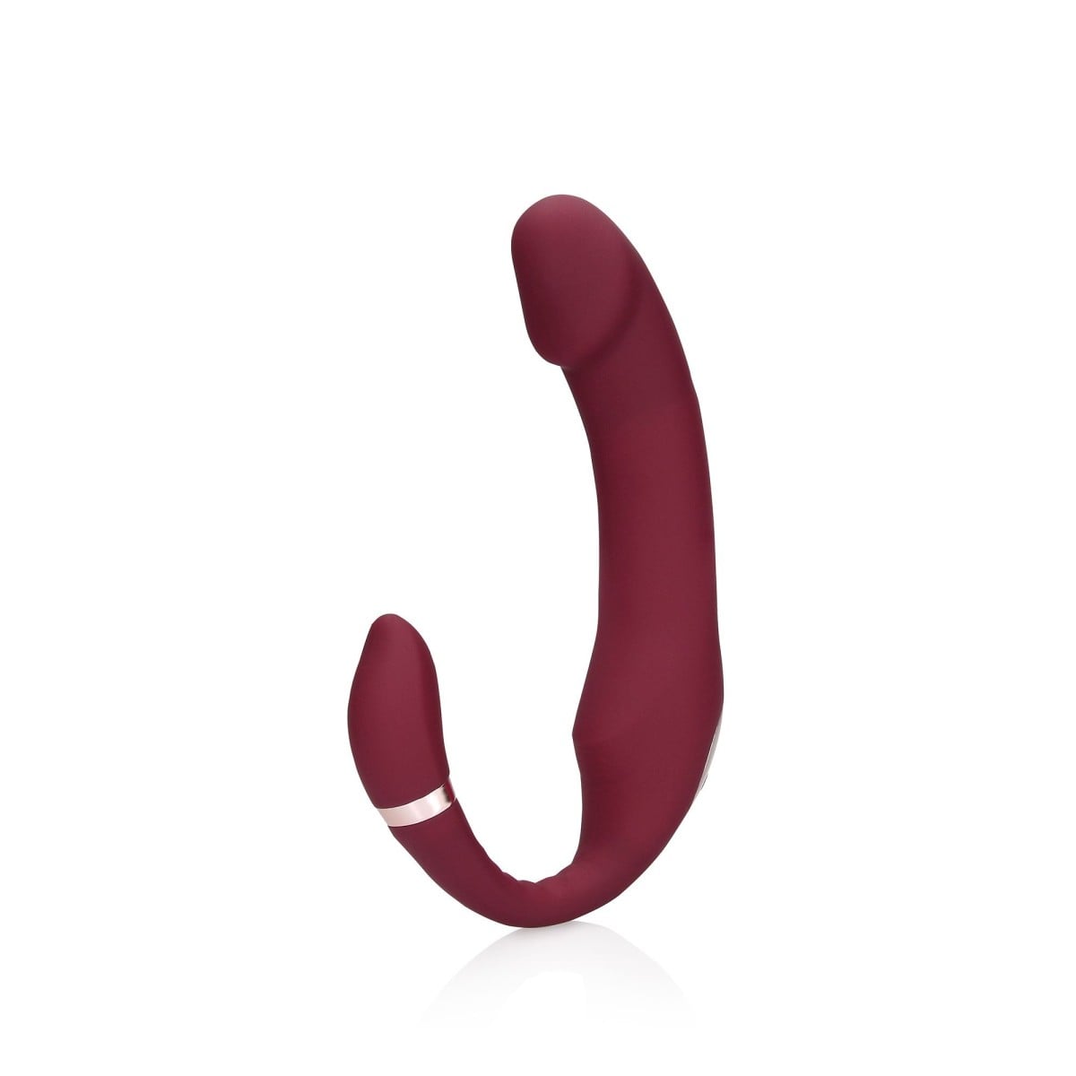 Shots Loveline Bendable Vibrating Strapless Strap-on Merlot Grape, vibrační vkládací dildo s pohyblivou špičkou