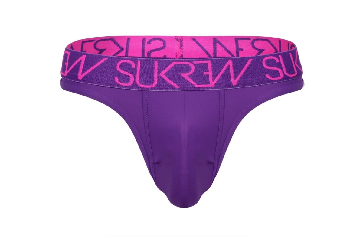 Pánská tanga Sukrew Classic Thong Tyrian Purple L, fialová pánská tanga