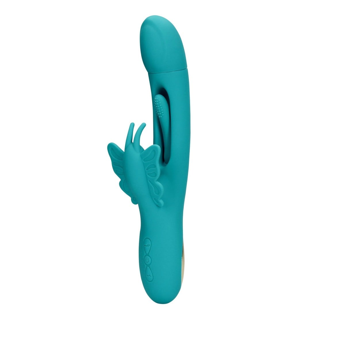 Loveline Flapping G-Spot Butterfly Vibrator Peacock Blue, silikonový vibrátor na bod G a klitoris 24,5 x 3,9 cm