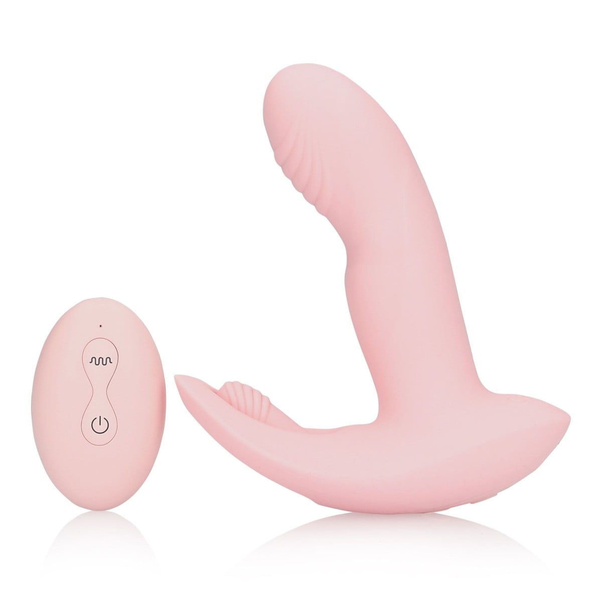 Shots Loveline Wearable Fingering Motion Vibrator with Remote Control Cherry Chiffon, silikonový pohyblivý vibrátor do kalhotek s dálkovým ovládáním
