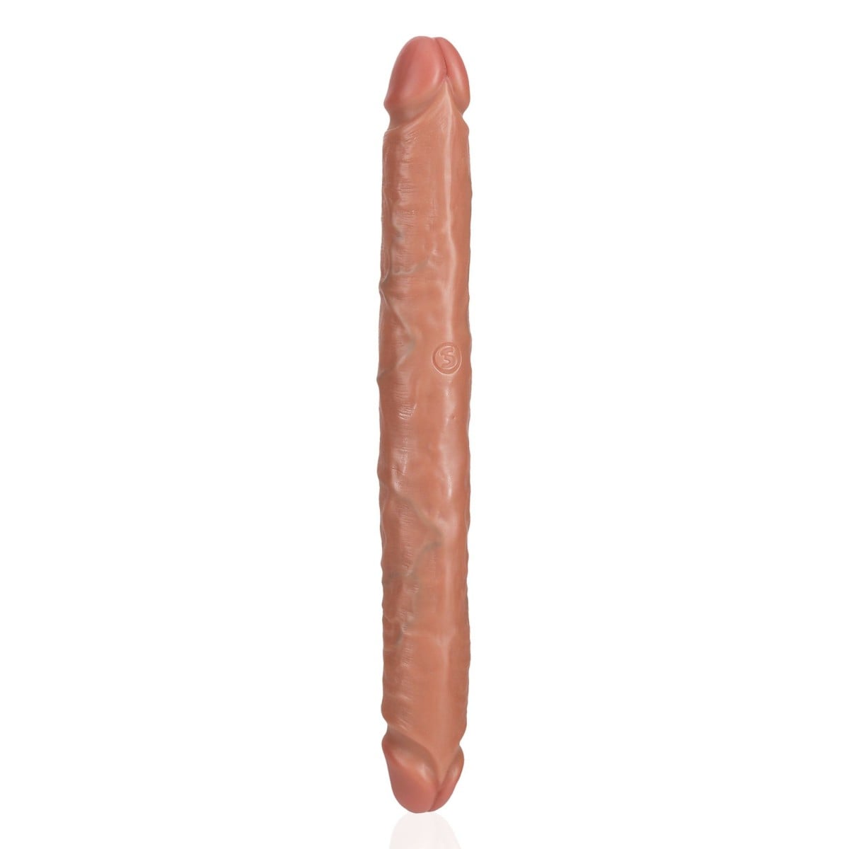 Oboustranné dildo RealRock Straight Slim Double 12″ Tan, oboustranné dildo 29,7 x 3,8 cm