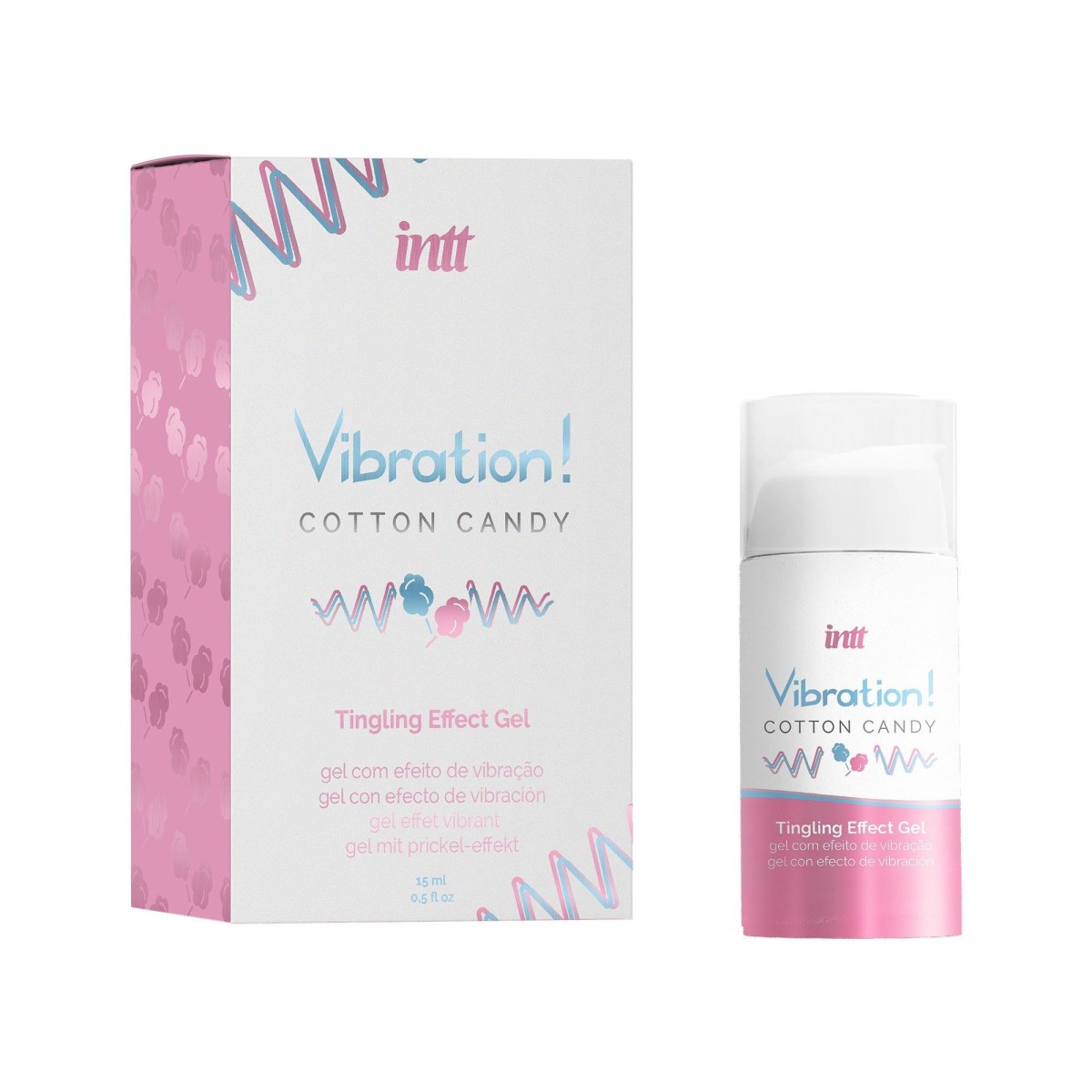 Intt Vibration! Cotton Candy 15 ml, stimulační gel s vibračním efektem a příchutí cukrové vaty