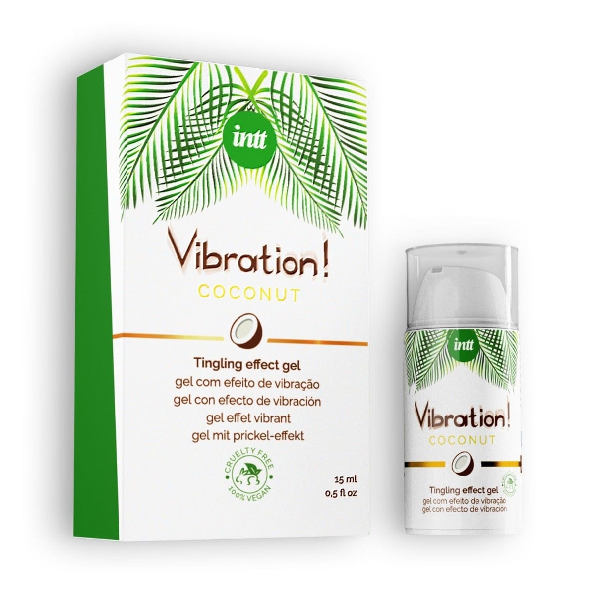 Intt Vibration! Coconut 15 ml, stimulační gel s vibračním efektem a příchutí kokosu