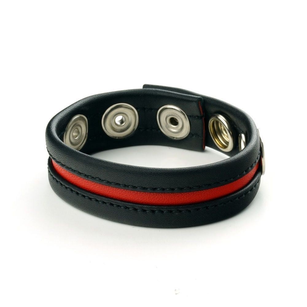 Prowler Red Cock Strap Black/Red, nastavitelný pásek na penis a varlata