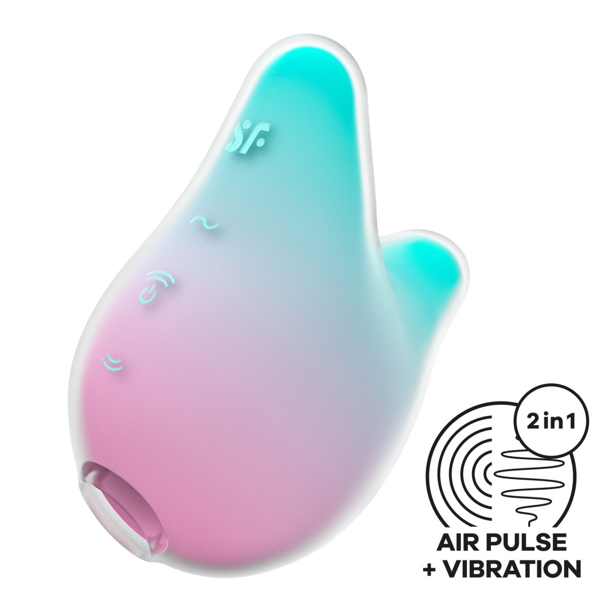 Vibrátor s tlakovými vlnami Satisfyer Mermaid Vibes Mint/Pink, stimulátor klitorisu a přikládací vibrátor