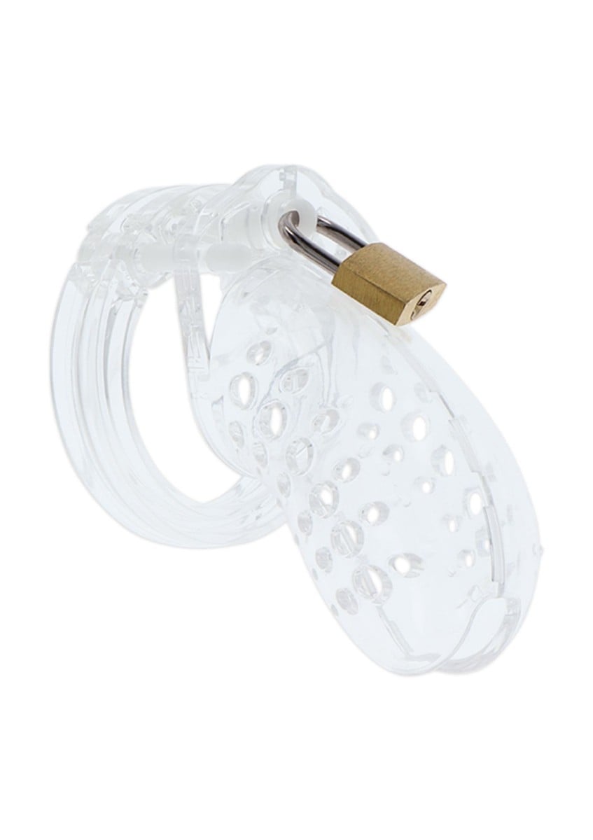 Hidden Desire Extreme Chastity Cock Cage Acrylic, průhledný pás cudnosti pro muže 70 mm
