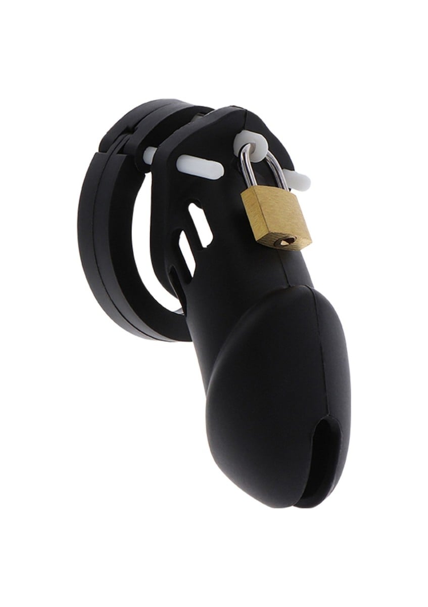 Hidden Desire Extreme Chastity Cock Cage Long Silicone, pás cudnosti pro muže 80 mm