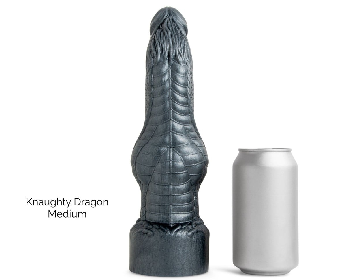 Mr. Hankey’s Toys Knaughty Dragon M, prémiové silikonové dildo s Vac-U-Lock 28 x 4–8 cm