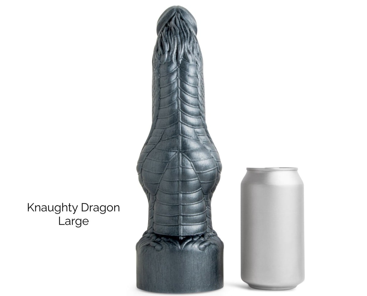 Mr. Hankey’s Toys Knaughty Dragon L, prémiové silikonové dildo s Vac-U-Lock 30 x 4,5–8,8 cm