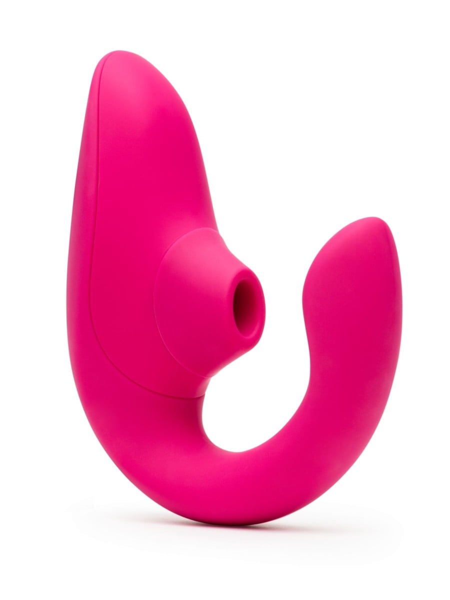Vibrátor s podtlakovou stimulací Womanizer Blend Vibrant Pink, vibrátor na bod G se stimulátorem klitorisu