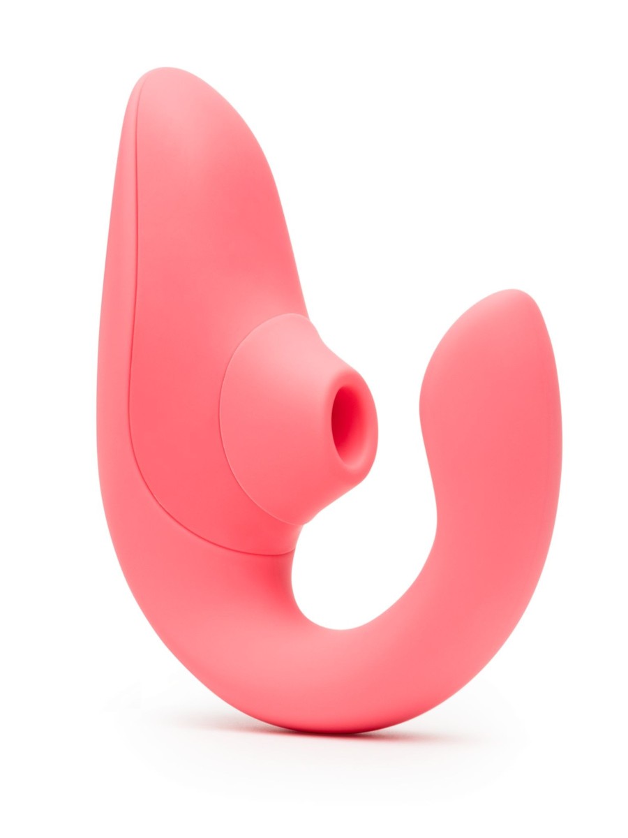 Vibrátor s podtlakovou stimulací Womanizer Blend Vibrant Rose, vibrátor na bod G se stimulátorem klitorisu