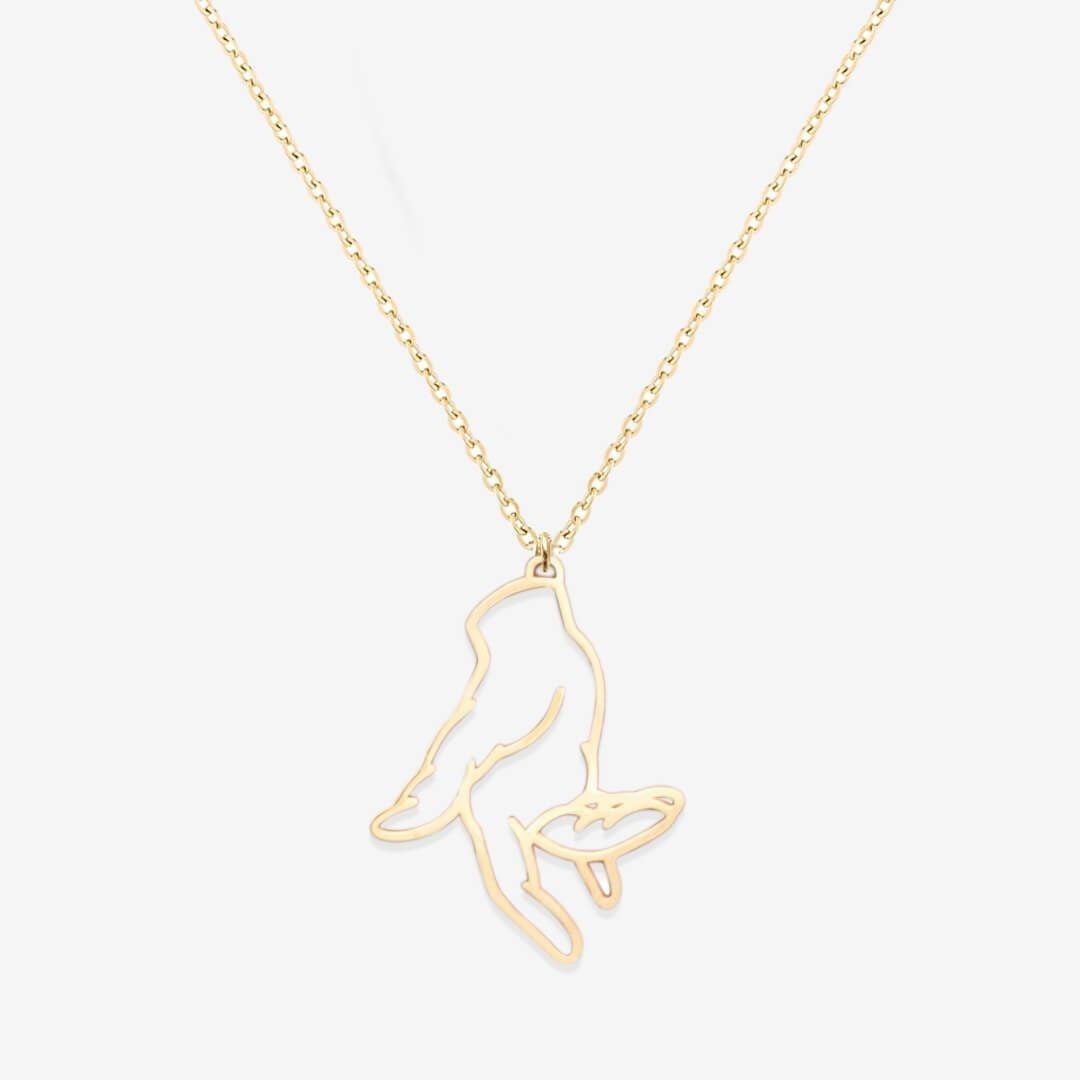 Biird Jouissance Club Necklace, zlatý náhrdelník s erotickým motivem