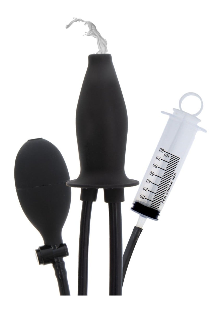Hidden Desire Extreme Inflatable Lubricating Plug Advanced, silikonový kolík s dávkovačem lubrikantu 10 x 3,8 cm