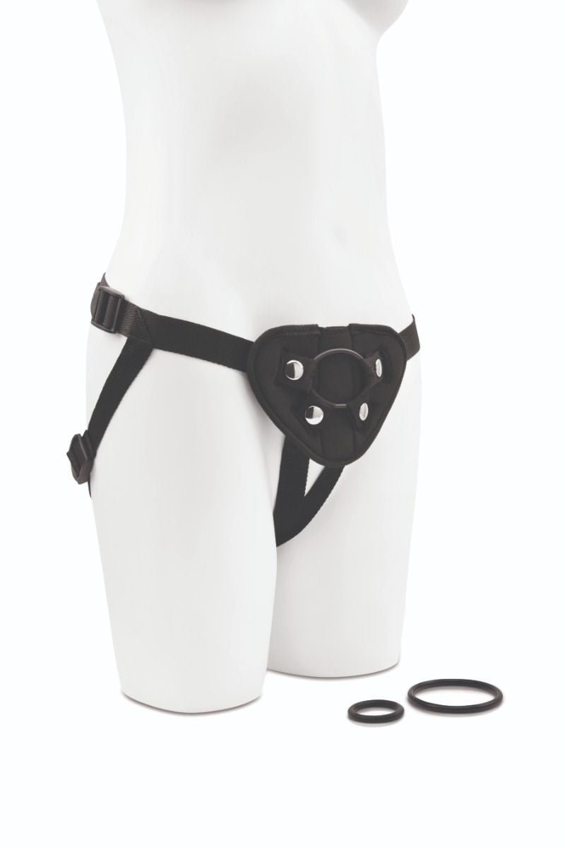 Me You Us Strap-on Harness, univerzální černý strap-on postroj s O-ring