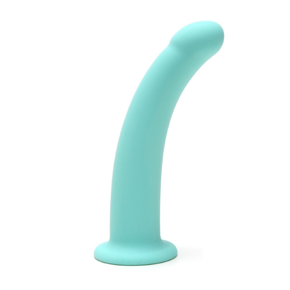 Dildo Me You Us 7″ Curved Silicone tyrkysové, silikonové dildo s přísavkou 18,3 x 3,9 cm