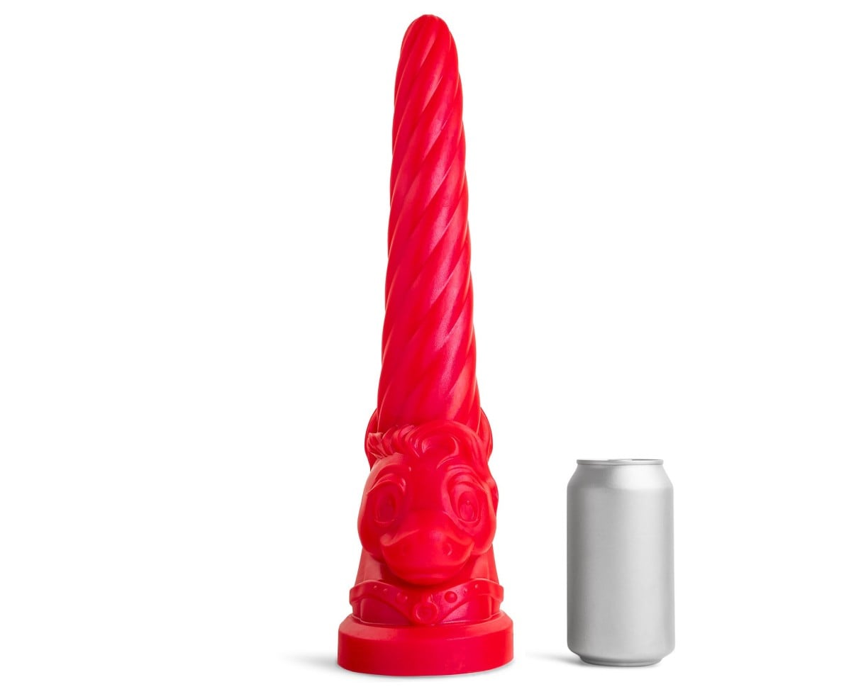 Dildo Hankey’s Toys Unicorn Dildo L, prémiové silikonové dildo s Vac-U-Lock 41 x 3,4–5,8 cm