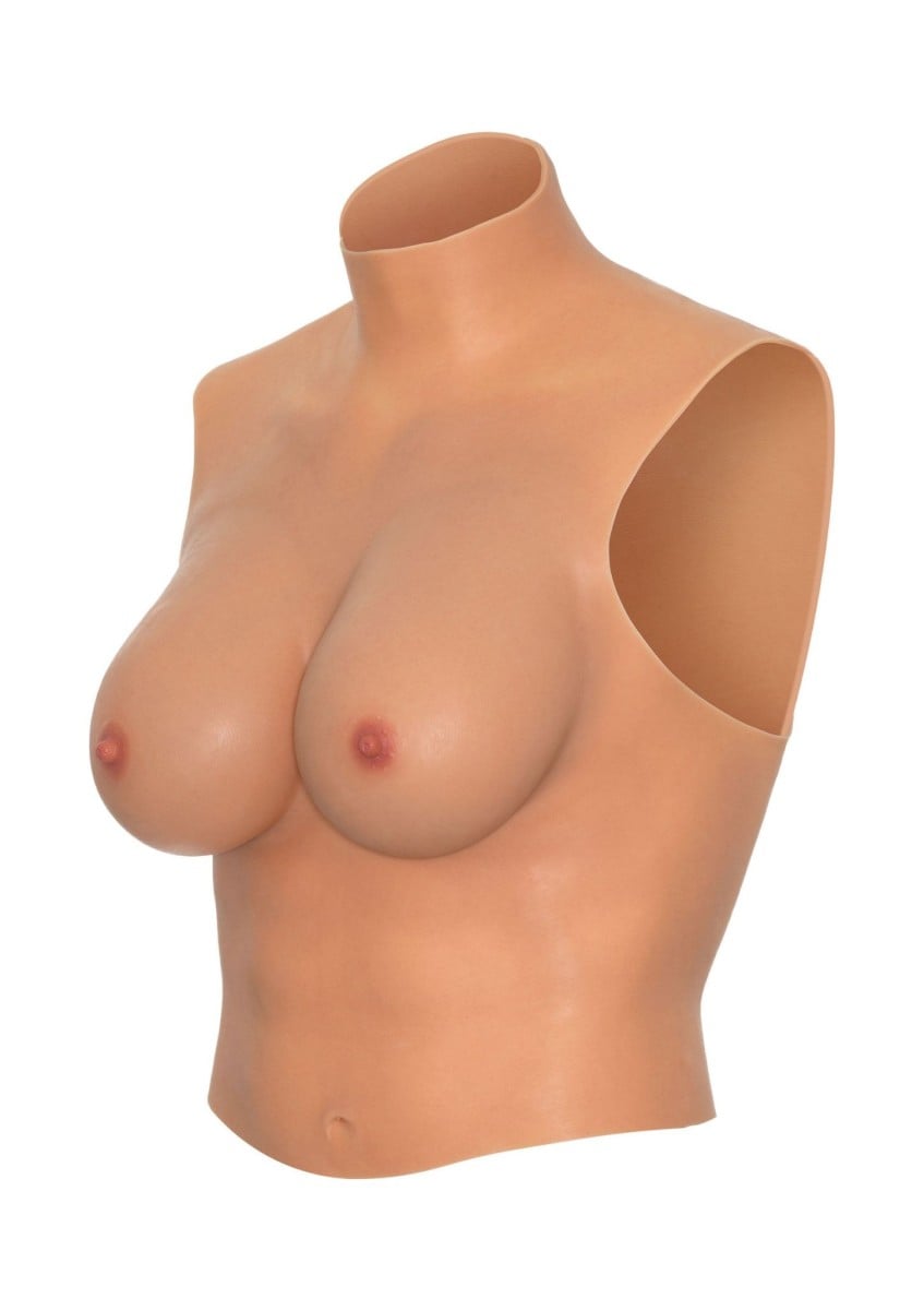 Hidden Desire Alter Ego Wearable Breasts Shirt With High Neck D-Cup, silikonový top s umělými ňadry