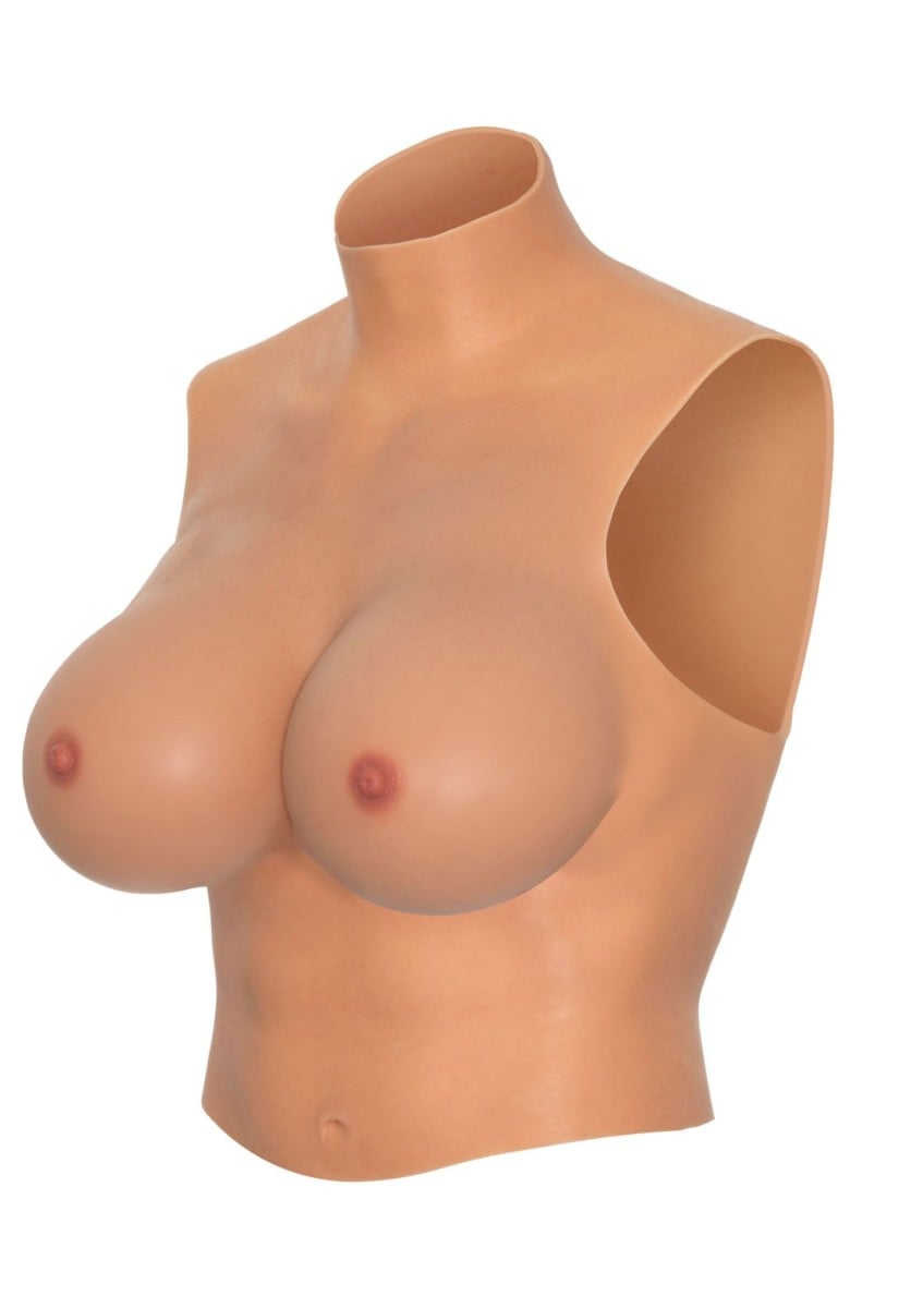 Hidden Desire Alter Ego Wearable Breasts Shirt With High Neck E-Cup, silikonový top s umělými ňadry