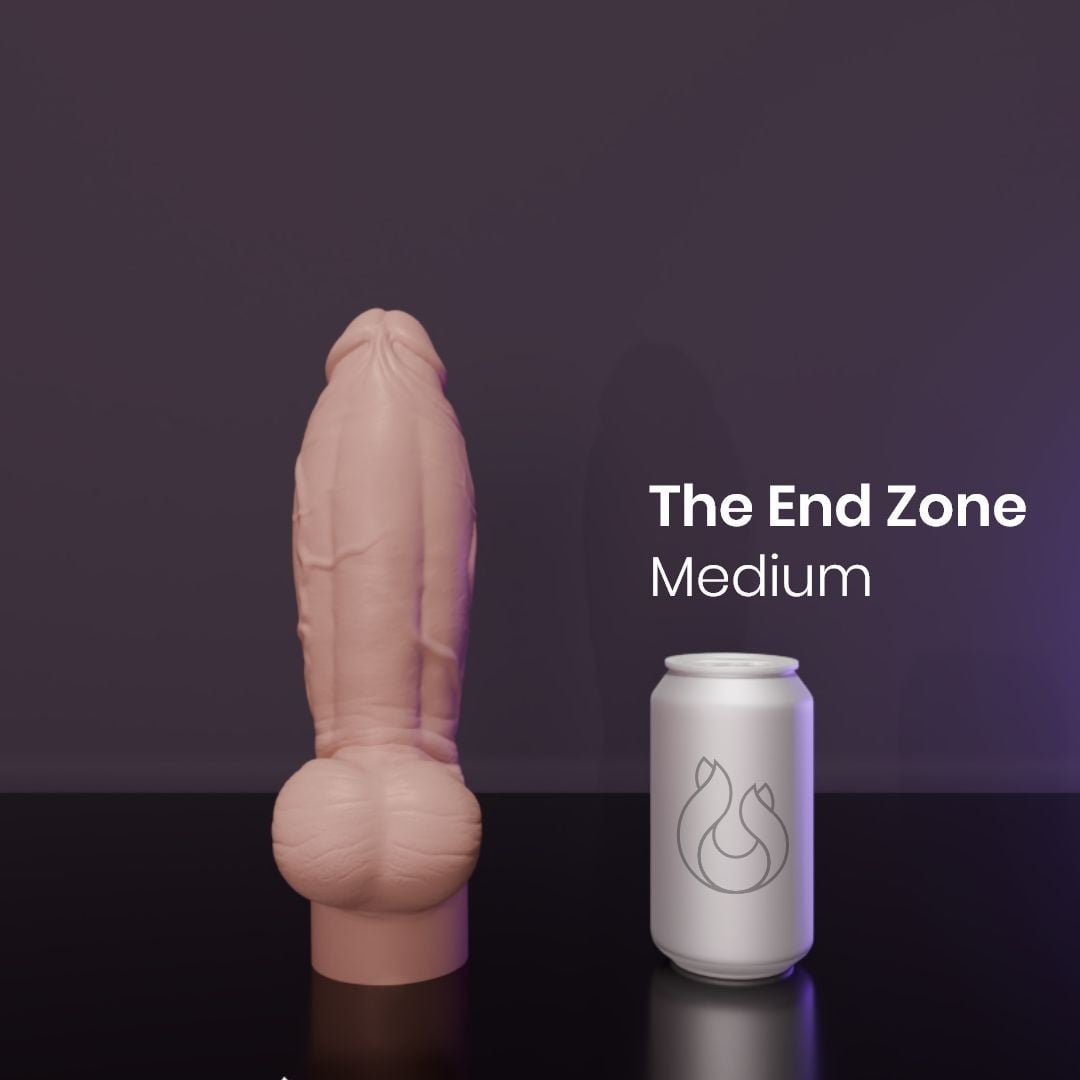Erotixxx Toys The End Zone Pale Flesh 75% M, prémiové silikonové dildo s Vac-U-Lock 23,5 x 4,4–6,7 cm