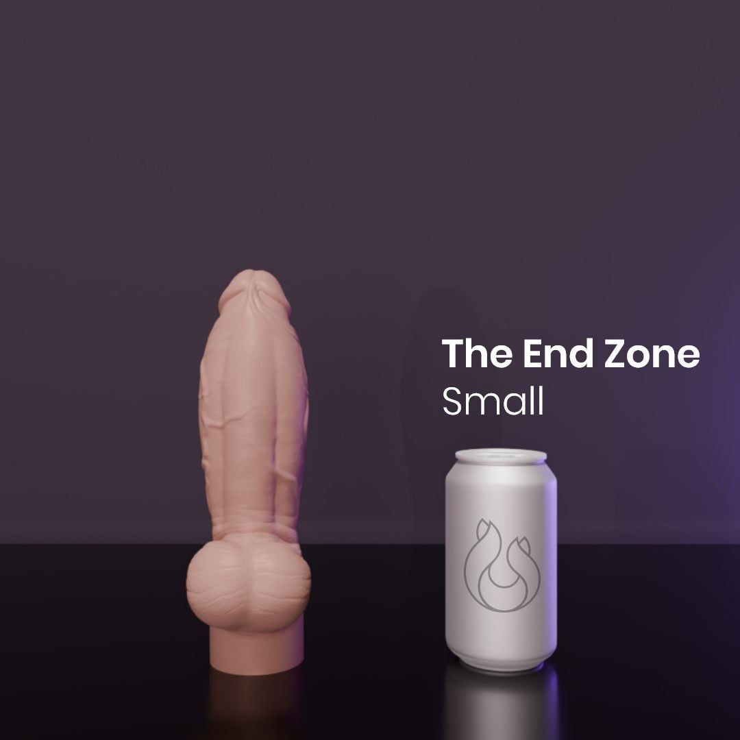 Erotixxx Toys The End Zone Warm Flesh 40% S, prémiové silikonové dildo s Vac-U-Lock 19,6 x 3,9–5,7 cm