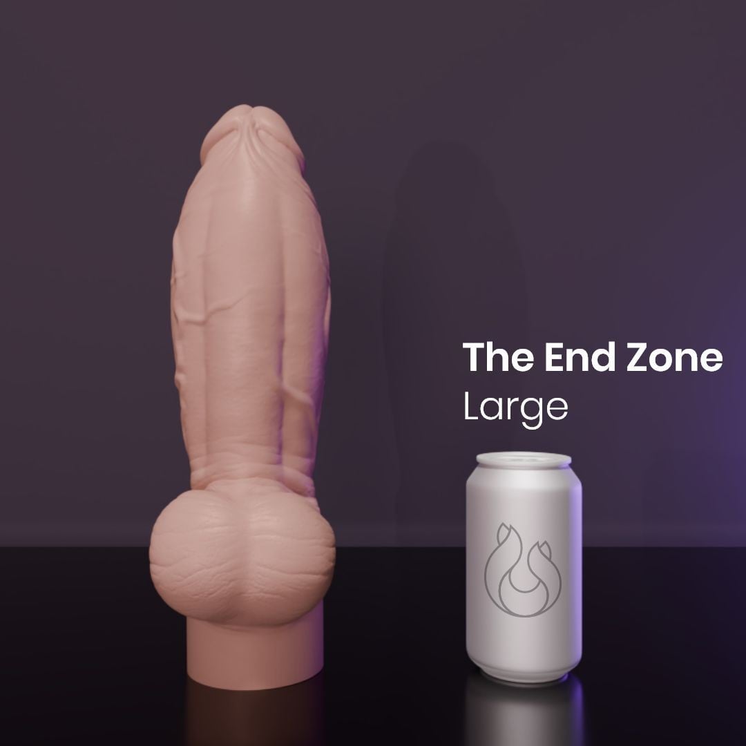 Erotixxx Toys The End Zone Warm Flesh 40% L, prémiové silikonové dildo s Vac-U-Lock 28,5 x 5,6–8,3 cm