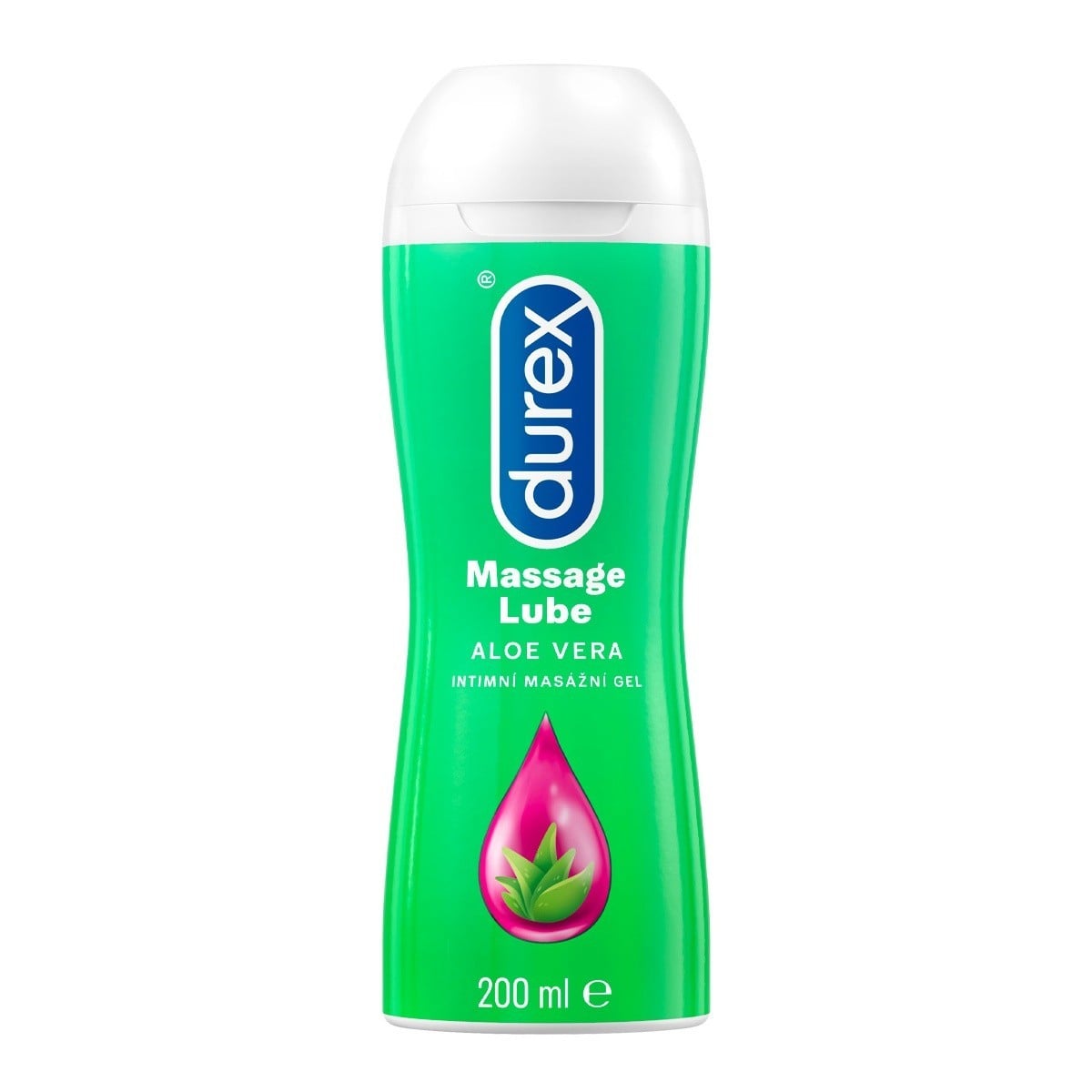 Durex 2 v 1 Aloe Vera 200 ml, lubrikant a masážní gel na vodní bázi
