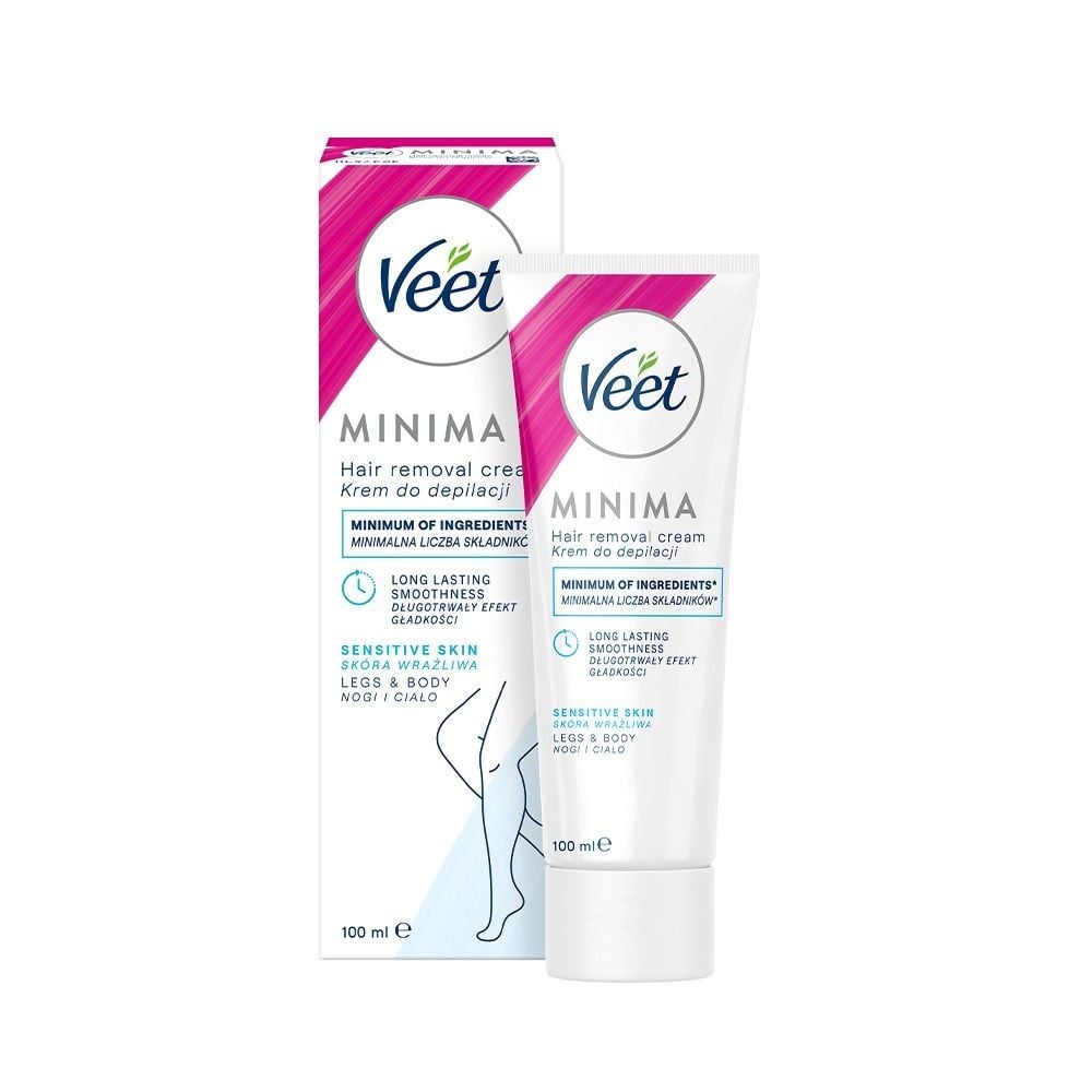 Veet Minima Sensitive Skin 100 ml, uklidňující depilační krém s aloe vera