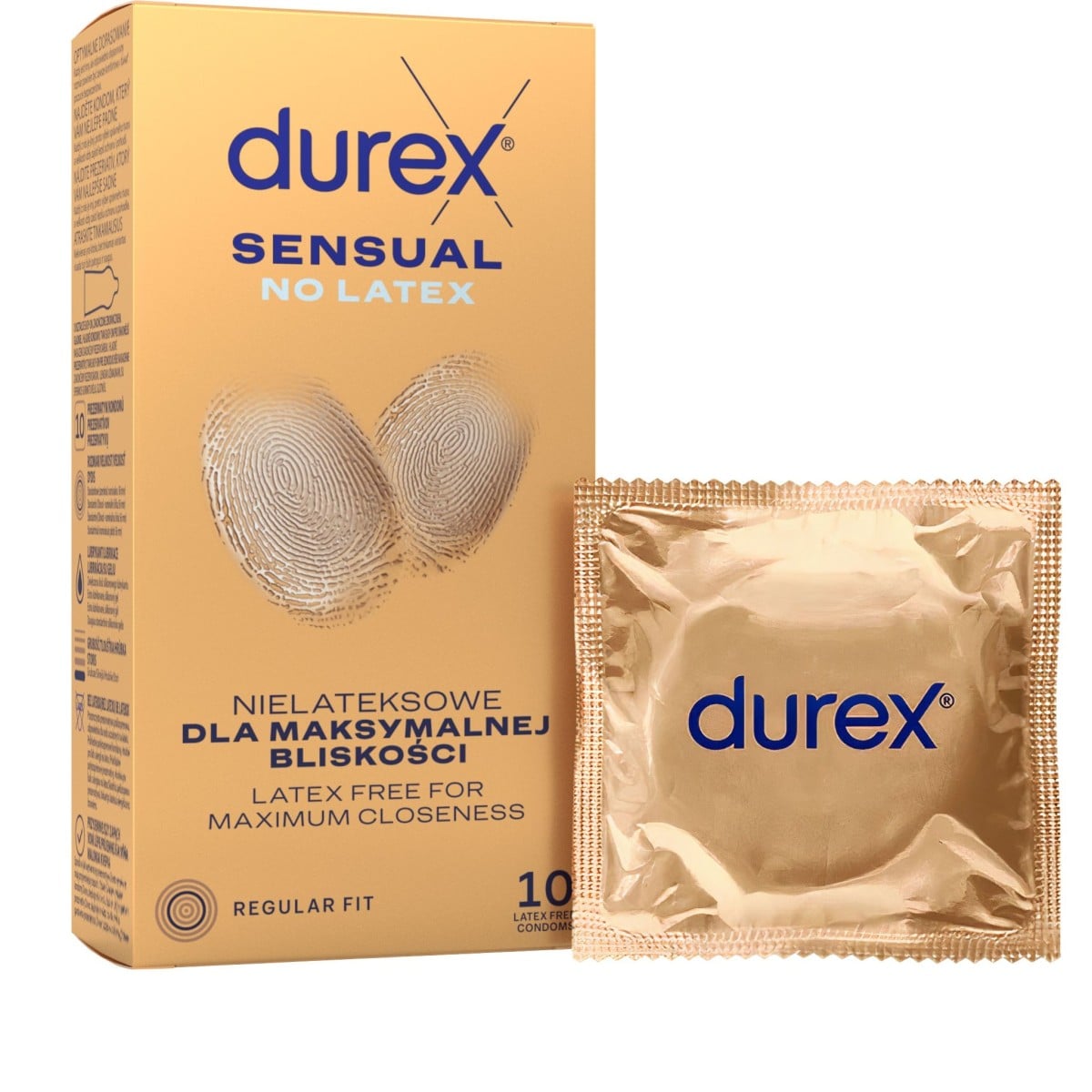 Durex Sensual No Latex 10 ks, bezlatexové kondomy