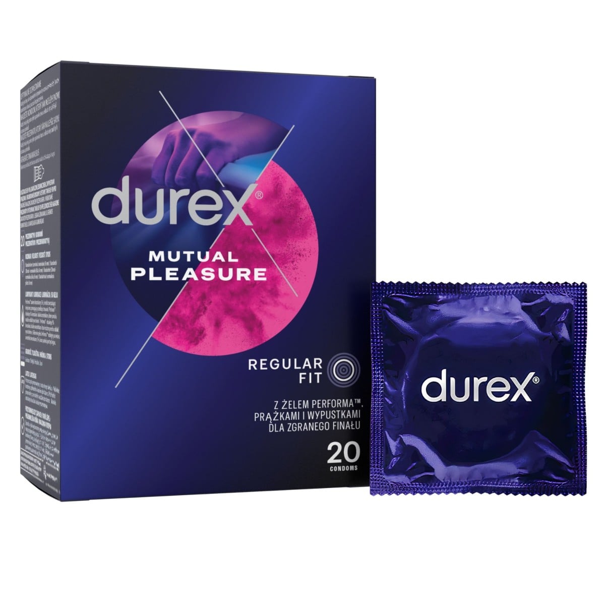 Durex Mutual Pleasure 20 ks, vroubkované kondomy oddalující mužský orgasmus