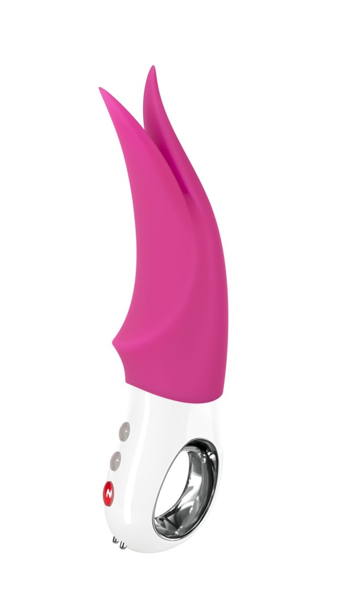 Přikládací vibrátor Fun Factory Volta Blackberry, silikonový vibrátor na klitoris a labie 18,9 x 4,7 cm