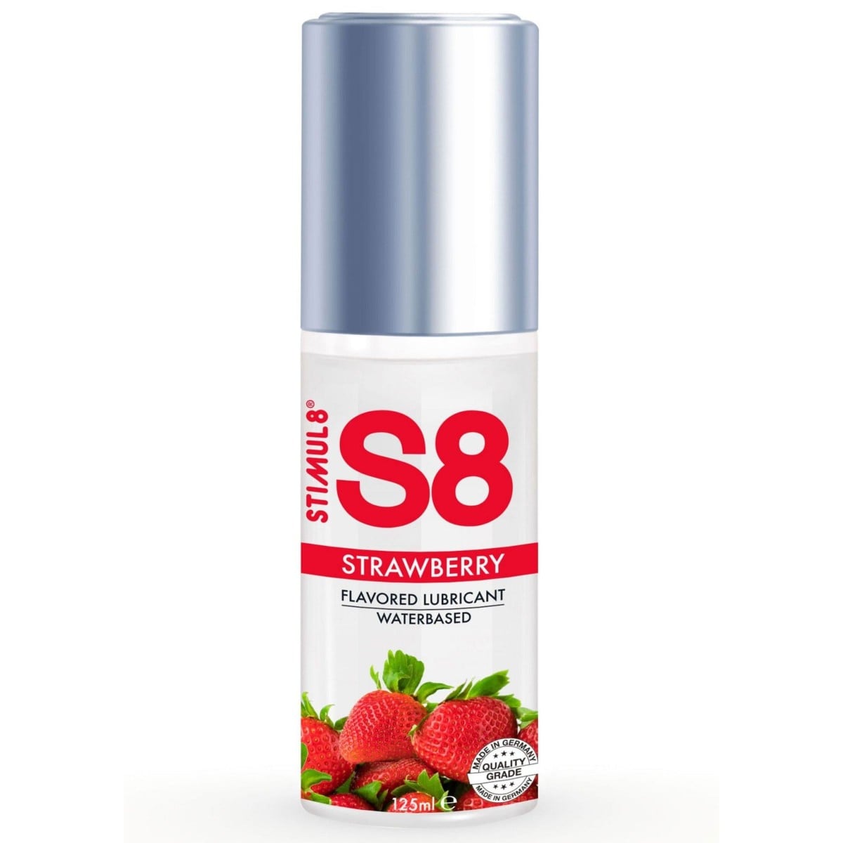 Stimul8 S8 WB Strawberry Flavored Lube 125 ml, lubrikant na vodní bázi s příchutí