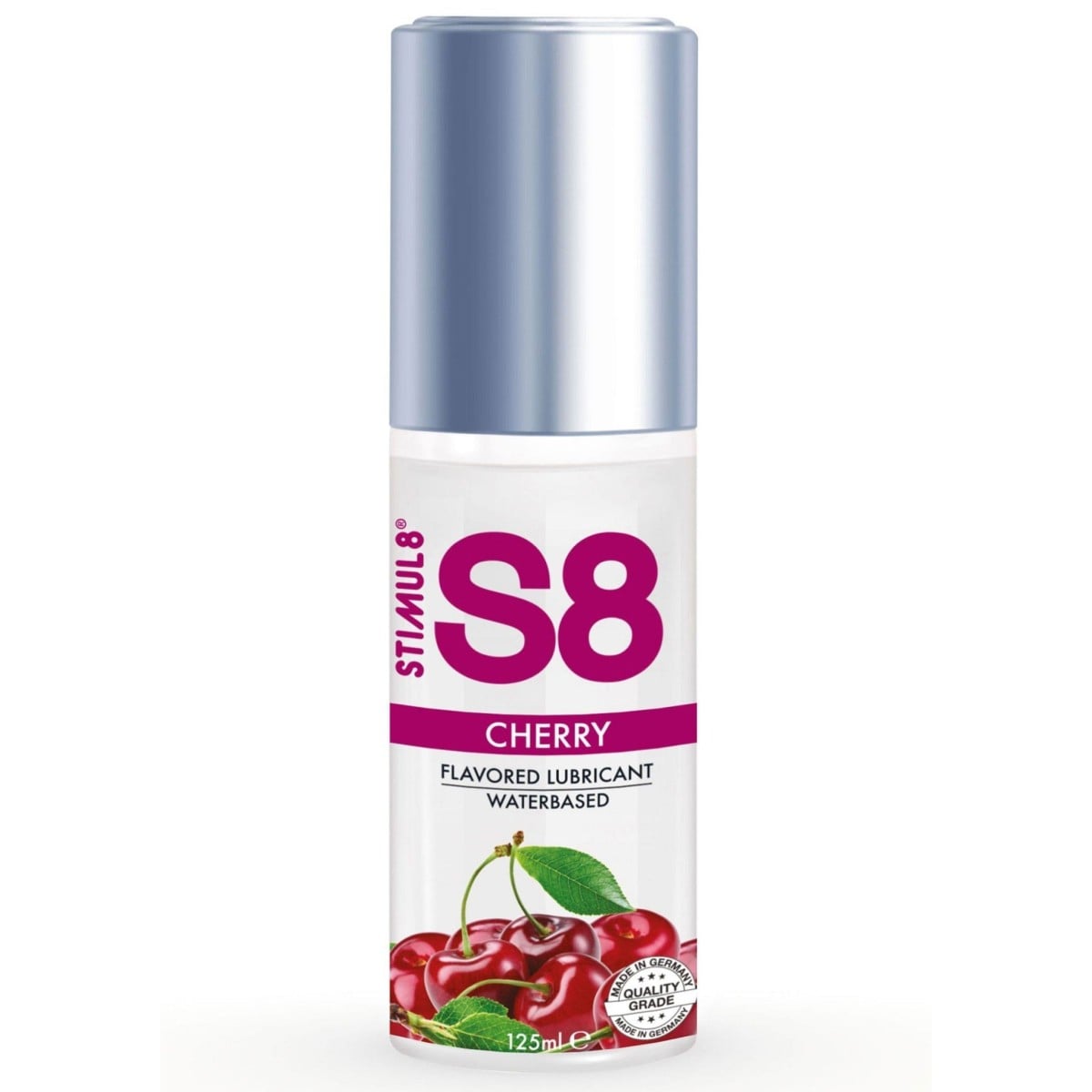 Stimul8 S8 WB Cherry Flavored Lube 125 ml, lubrikant na vodní bázi s příchutí