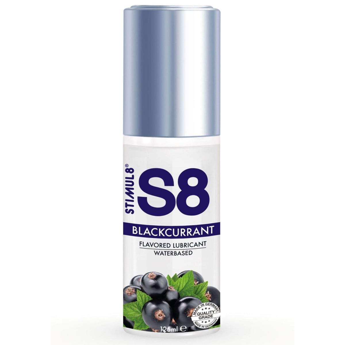 Stimul8 S8 WB Blackcurrant Flavored Lube 125 ml, lubrikant na vodní bázi s příchutí