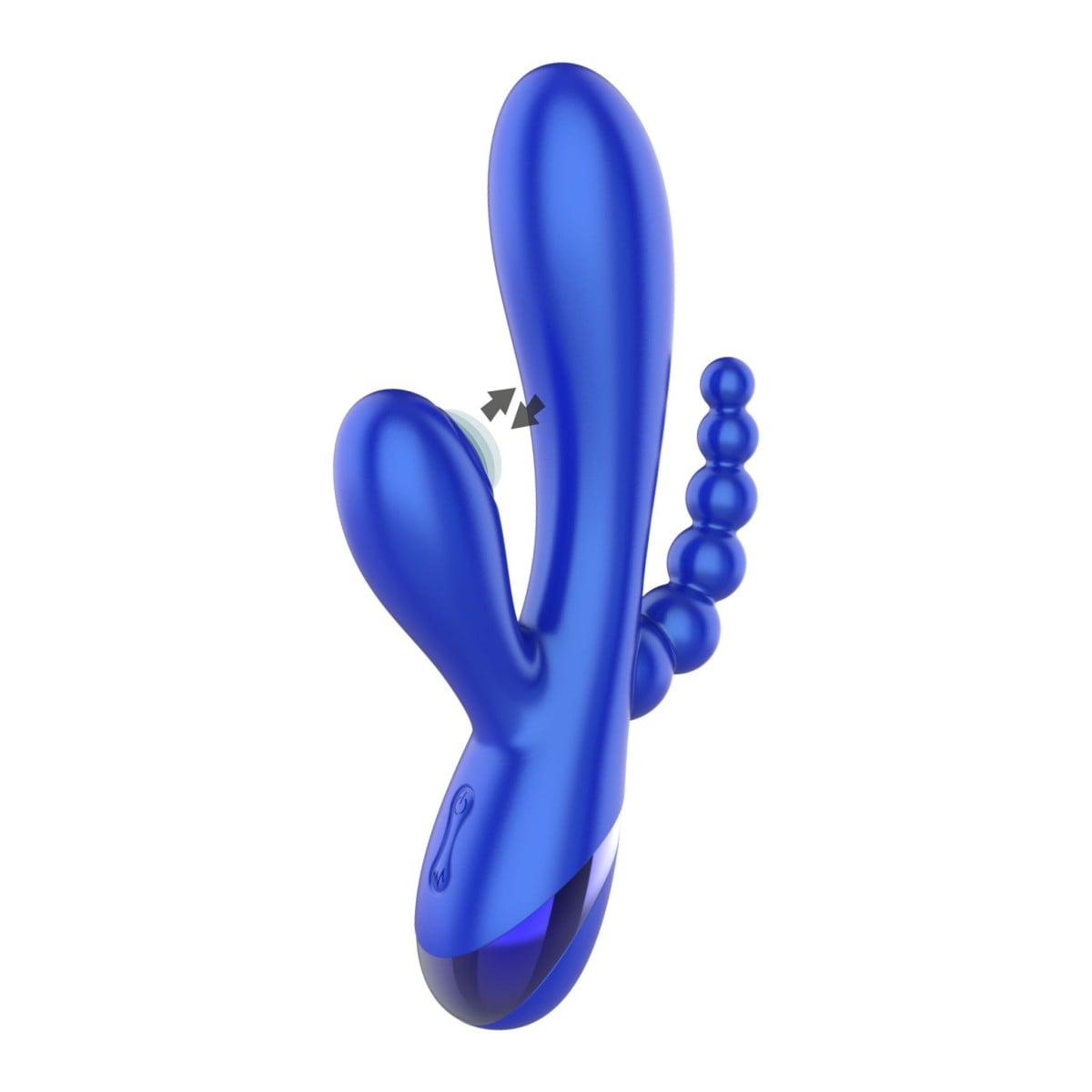 Vibrátor s trojí stimulací Xocoon Triple Love, vibrátor na bod G, klitoris i anál s pulzátorem 19 x 3,5 cm
