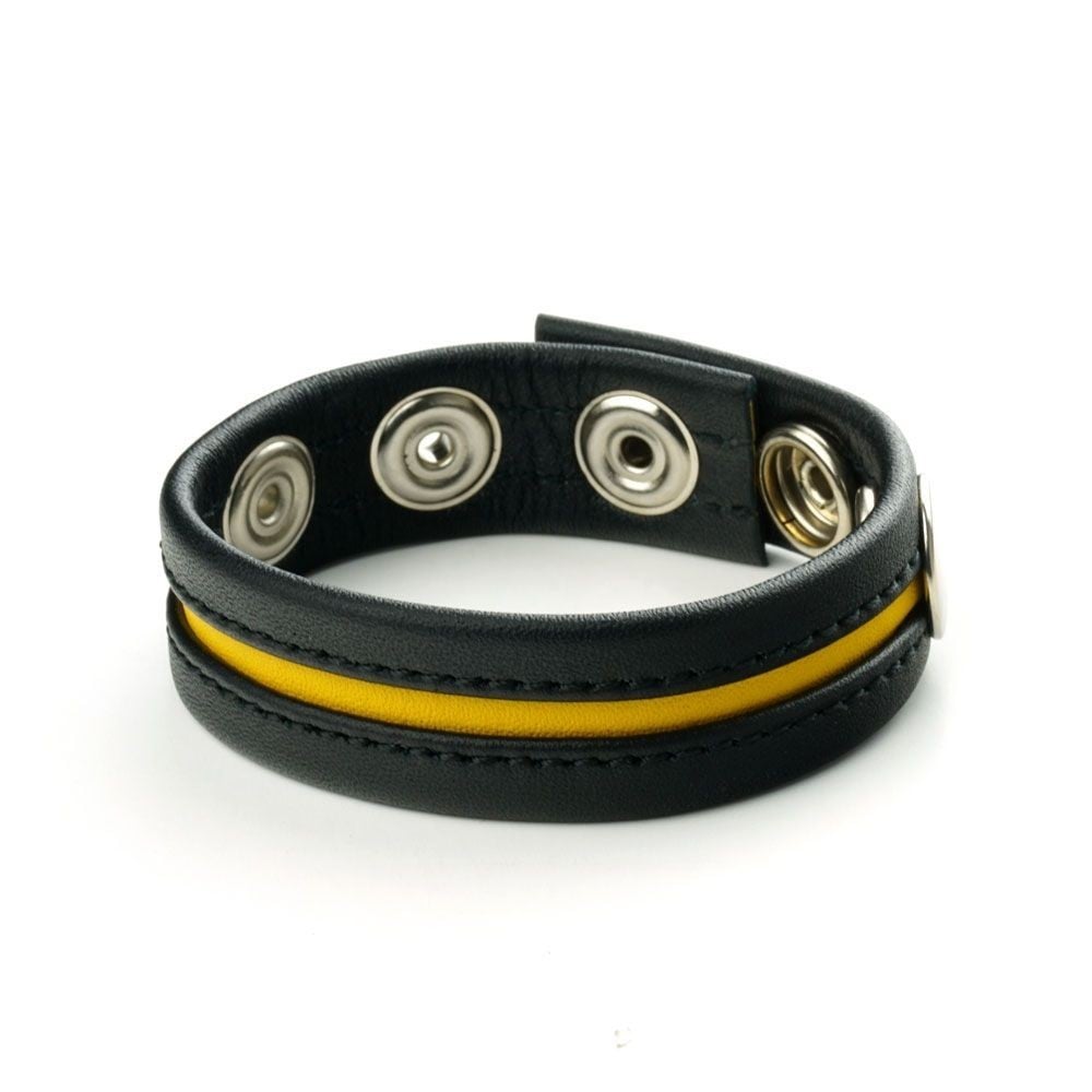 Prowler Red Cock Strap Black/Yellow, nastavitelný pásek na penis a varlata