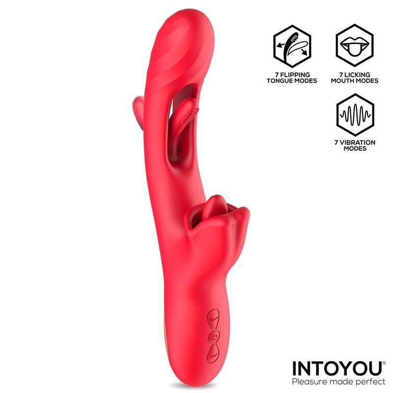 Intoyou Grant, silikonový vibrátor na bod G a klitoris 24,3 x 3,3 cm