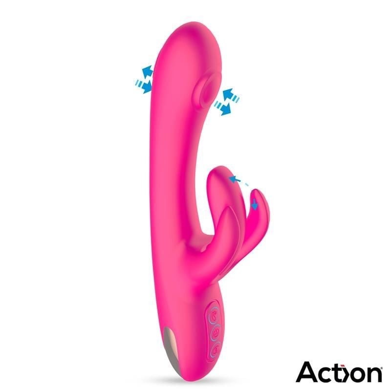 Action Antony, silikonový vibrátor na bod G a klitoris 22,5 x 3,7 cm
