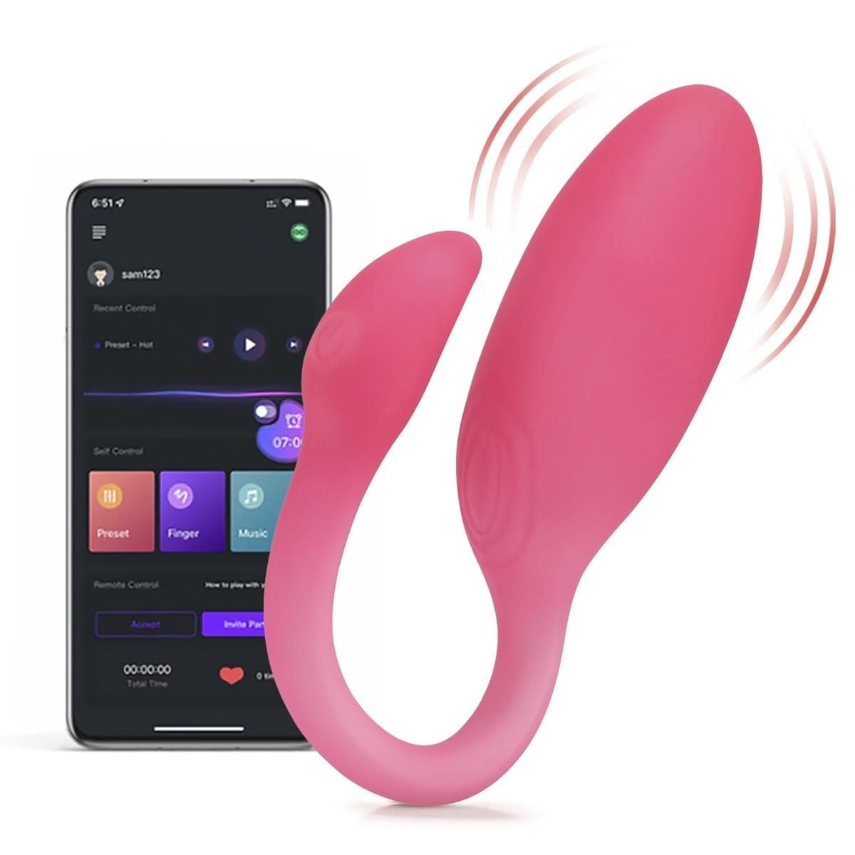 Vibrační vajíčko Magic Motion Flamingo Max růžové, chytrý silikonový vibrátor na bod G a vaginální trenažér