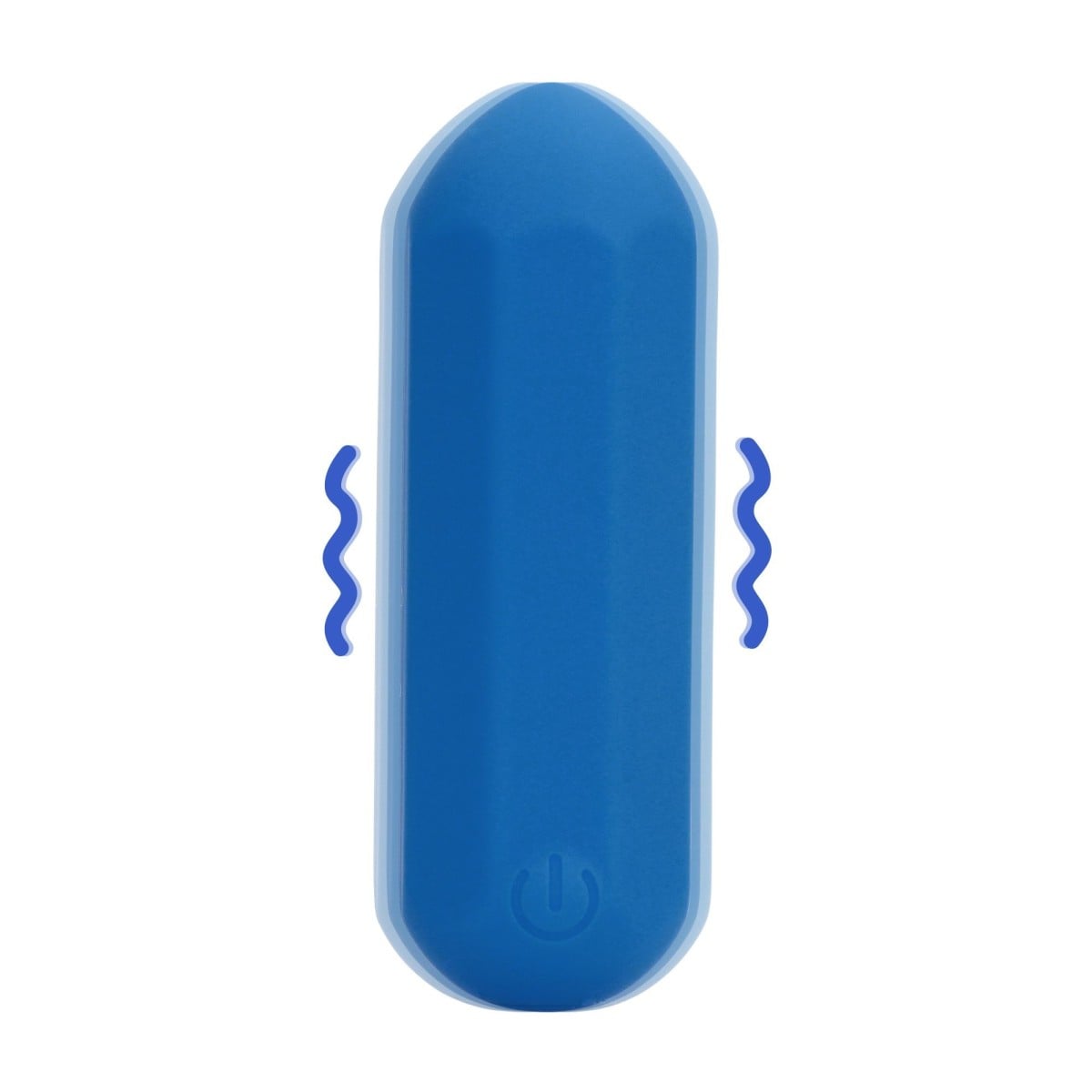 Shots Loveline Hexagonal Shaped Bullet Vibrator Jetset Blue, silikonová vibrační patrona 7,5 x 2,4 cm