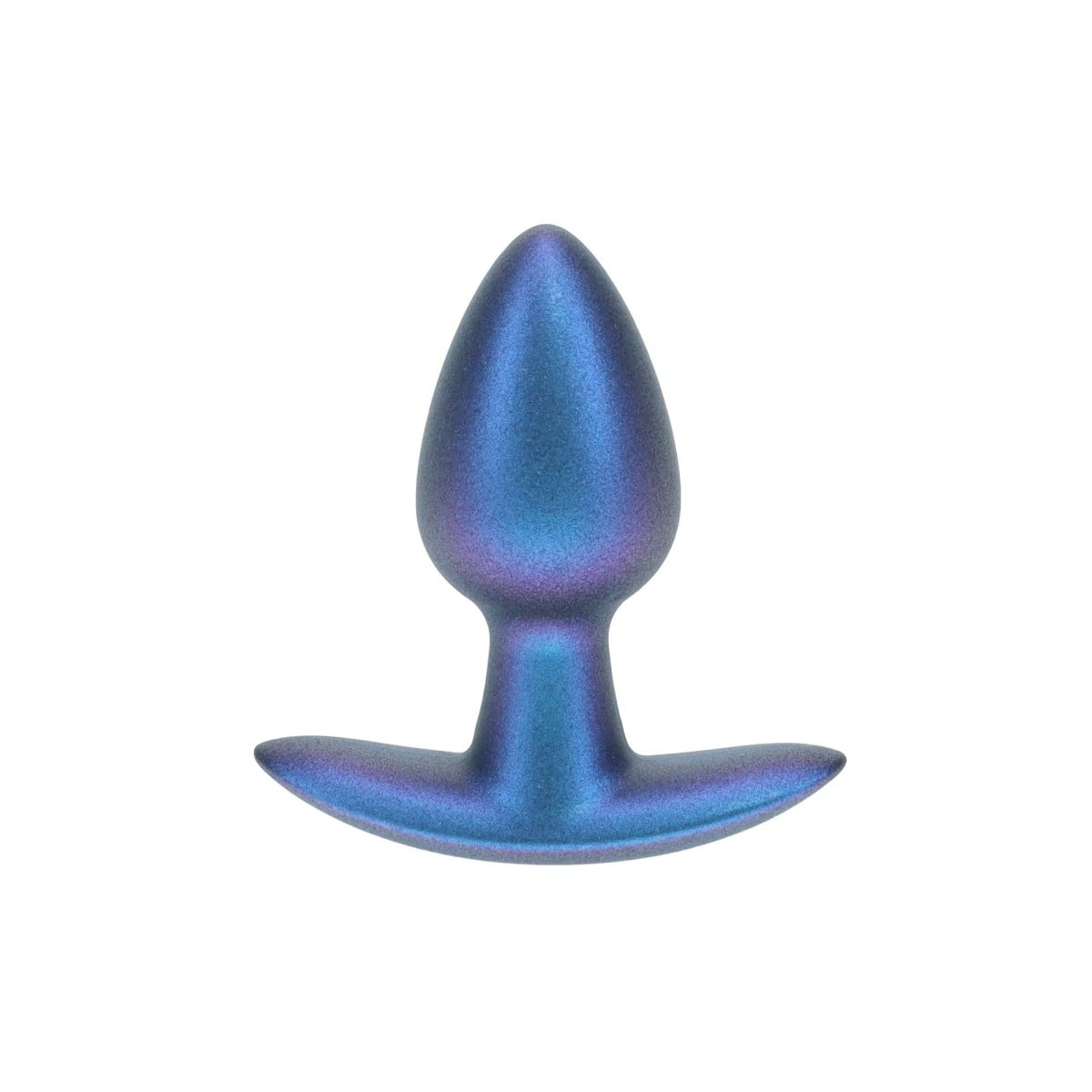 Anální kolík Ouch! Smooth Silicone Anal Plug Small Metallic Blue, silikonový anální kolík 6,5 x 2,7 cm