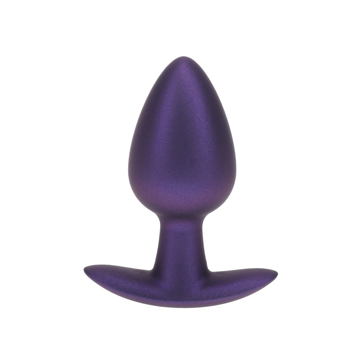 Anální kolík Ouch! Smooth Silicone Anal Plug Medium Metallic Purple, silikonový anální kolík 7,9 x 3,4 cm