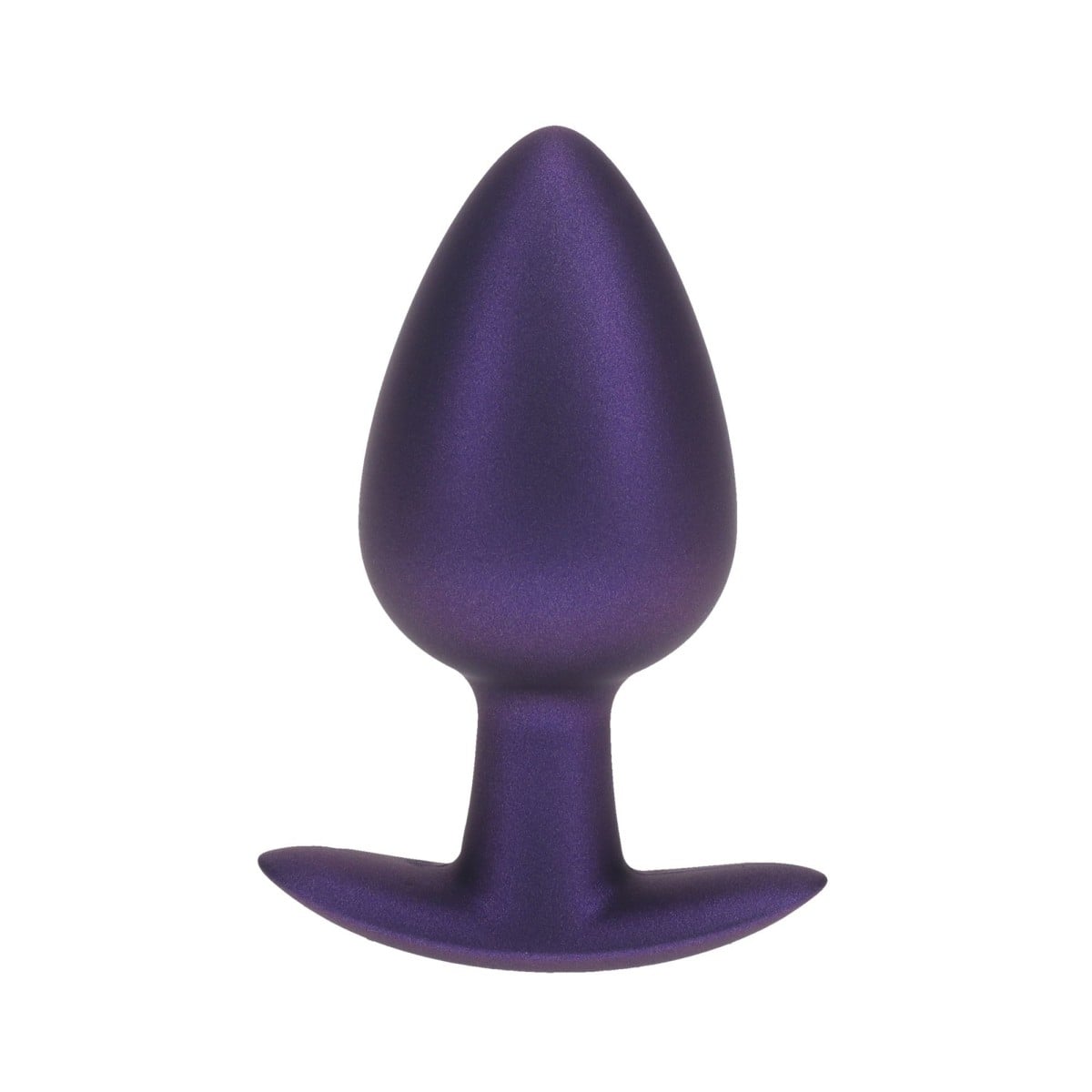 Anální kolík Ouch! Smooth Silicone Anal Plug Large Metallic Purple, silikonový anální kolík 9 x 4 cm