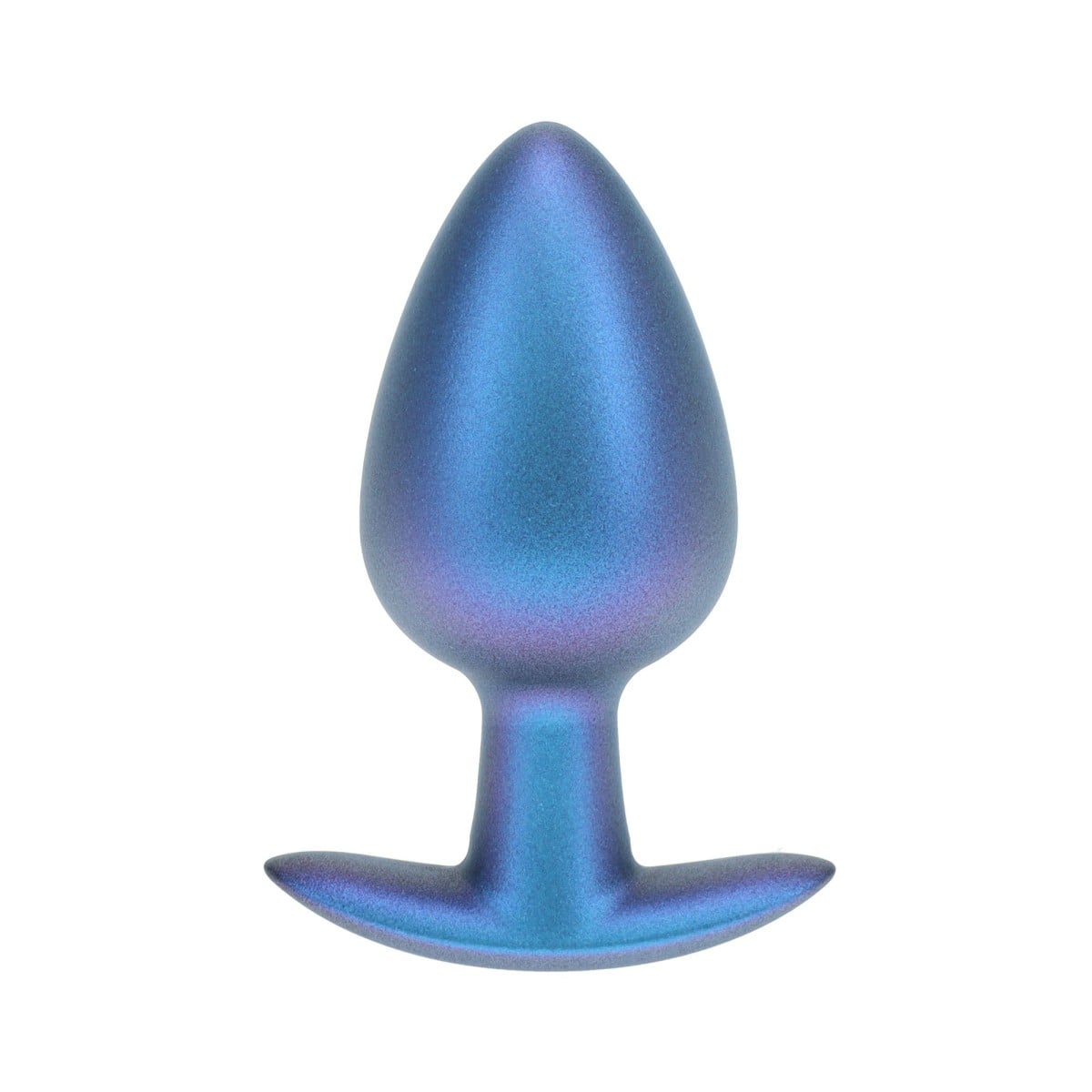 Anální kolík Ouch! Smooth Silicone Anal Plug Large Metallic Blue, silikonový anální kolík 9 x 4 cm