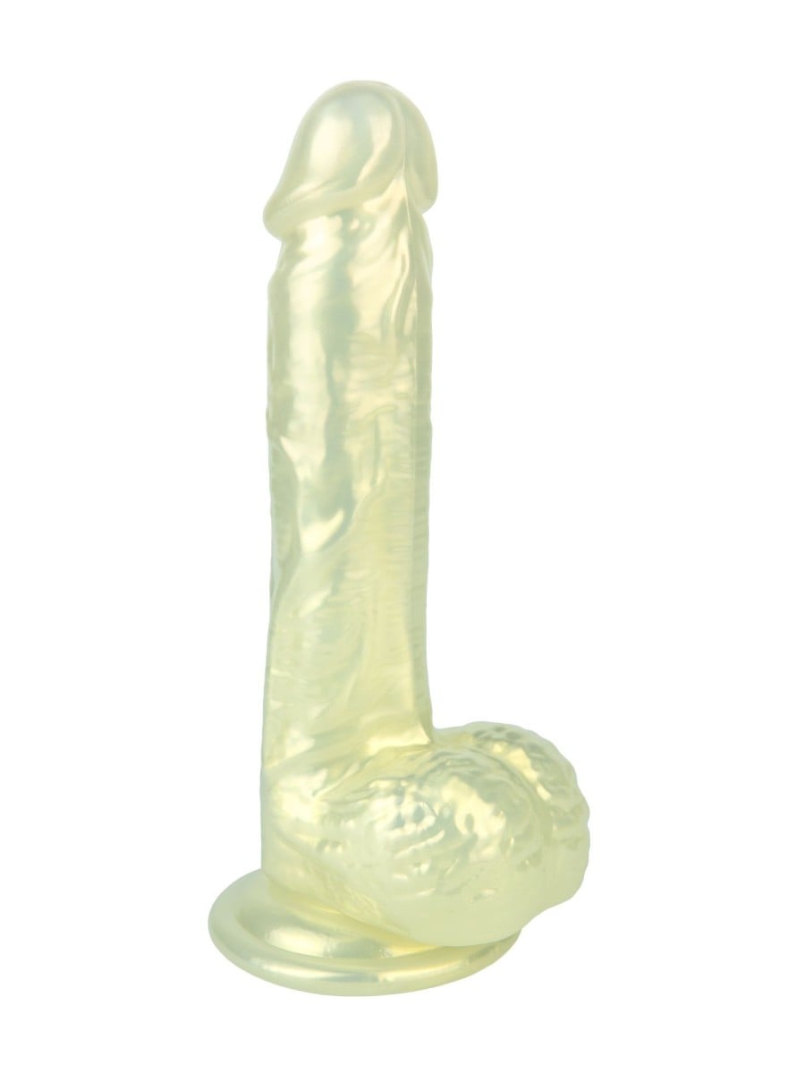 Lola Games Mabe Pearl Golden, perleťové dildo z TPE s přísavkou 20 x 3,6 cm