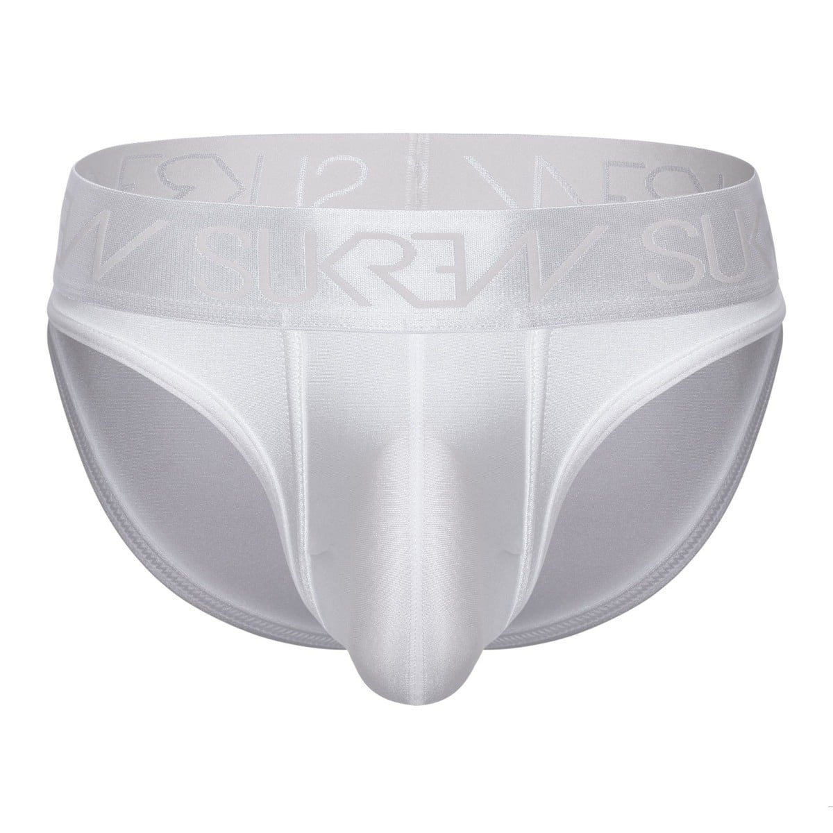 Slipy Sukrew Classic Brief White Shimmer M, bílé pánské slipy