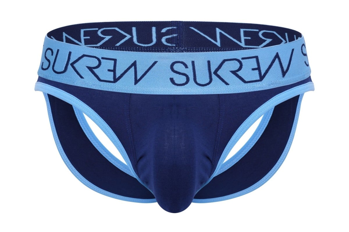 Tanga Sukrew V-Thong Marine XL, modrá pánská tanga/jocksy