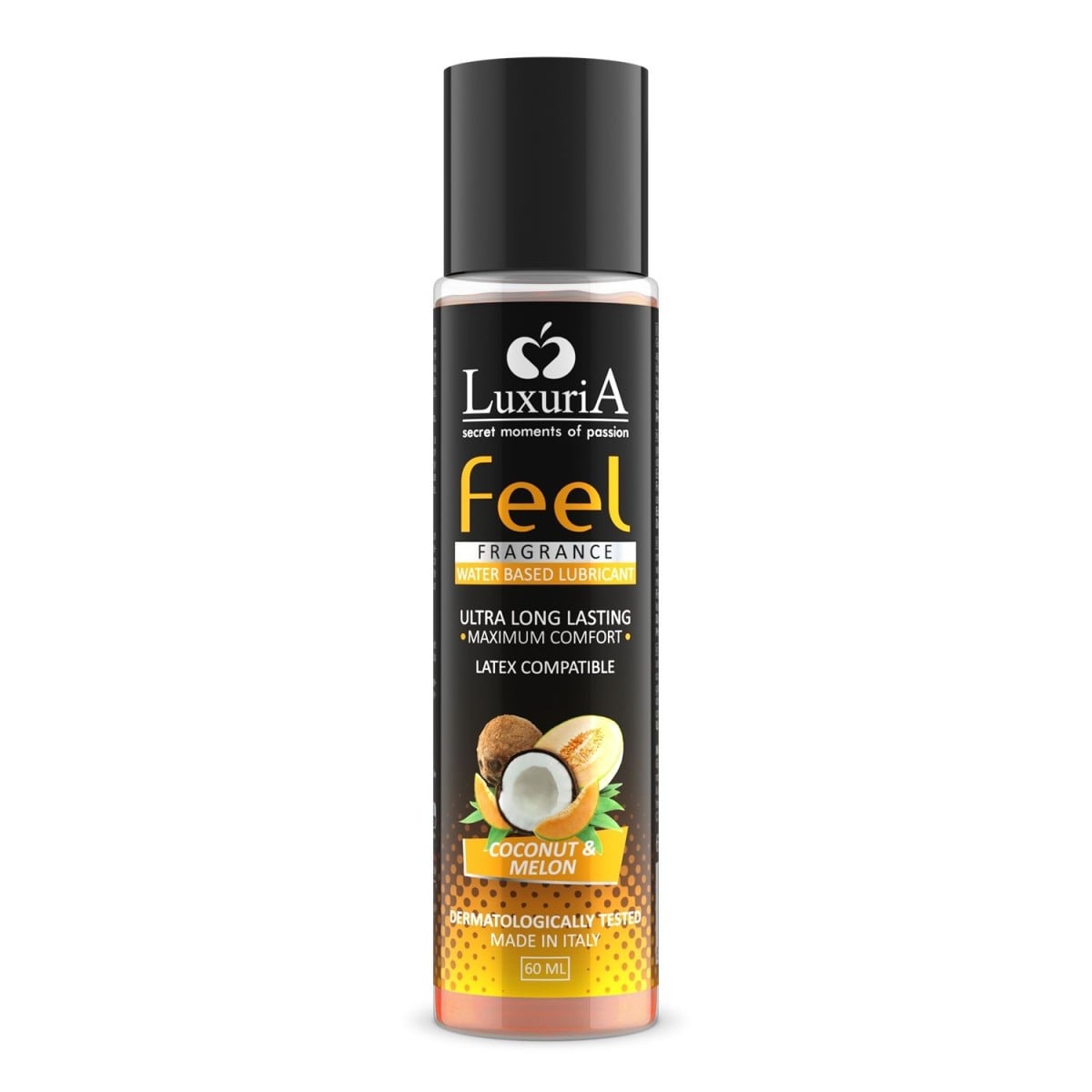 Luxuria Feel Coconut & Melon 60 ml, lubrikant na vodní bázi s vůní melounu a kokosu