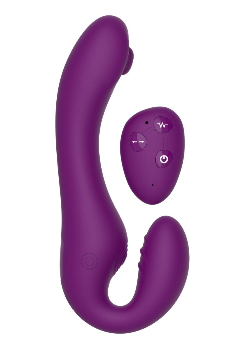 Xocoon Strapless Strap-On, vibrační a pulzační vkládací dildo na dálkové ovládání 19,5 x 3,6 cm