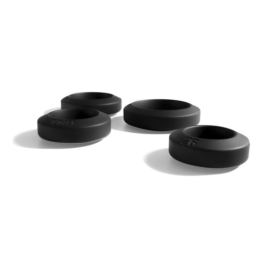 Brutus Big Bulge HyperSoft Cockring Set, 4 silikonové erekční kroužky s průměrem 26, 32, 38 a 44 mm