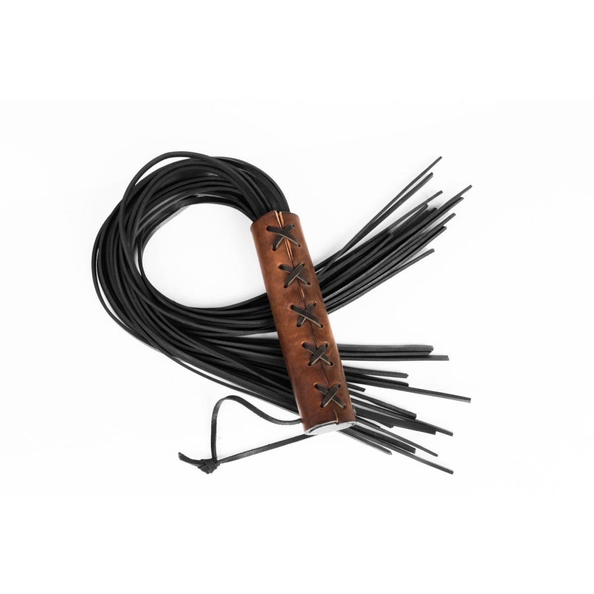 Whips Primal Bond Large Braided Flogger Brown, dlouhé hnědé důtky